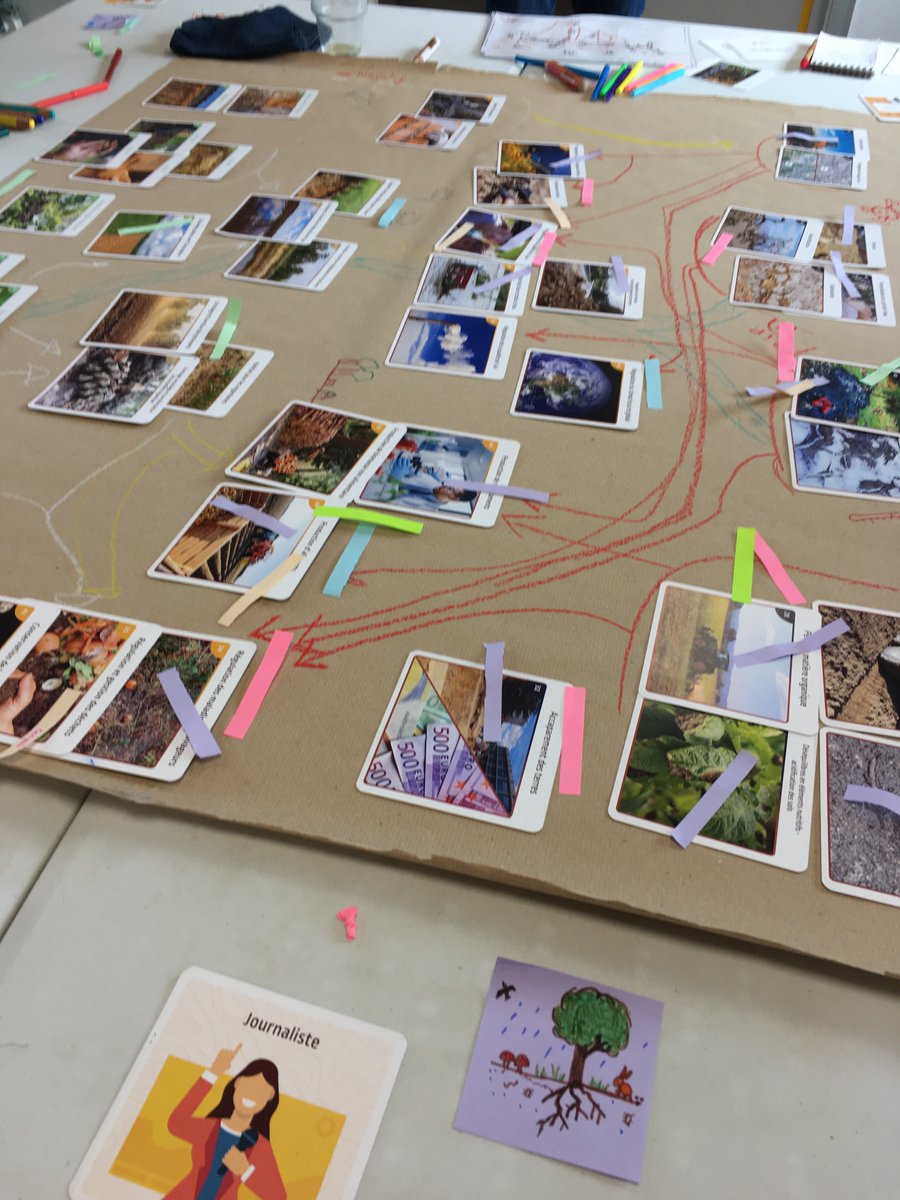 Ce matin avec les collègues, atelier découverte de la fresque du sol 🌿🌍 menaces, services, actions ... on a fait des flèches partout ! Un atelier super constructif ! 

<a href="/afes_fr/">AFES</a> #biodiversité #sols #fresquedusol