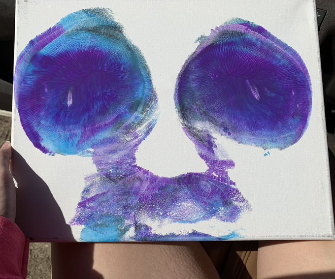 That time I painted myself and laid on canvases 🥹😂   The girls were so juicy! 😍 https://t.co/E9zAQmL