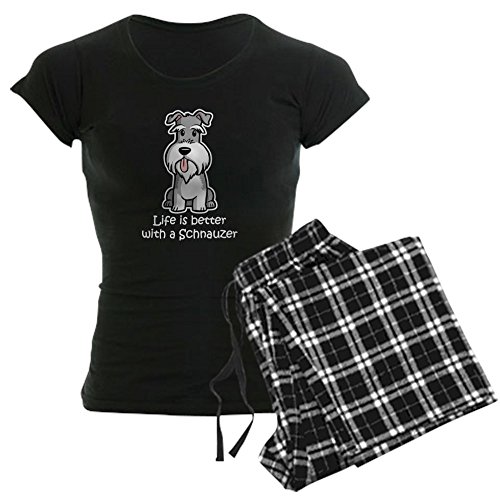 CafePress Life is Better with A Schnauzer Dark Womens Novelty Cotton Pajama Set, Comfortable PJ Sleepwear order.sale/sQmm (via Amazon)