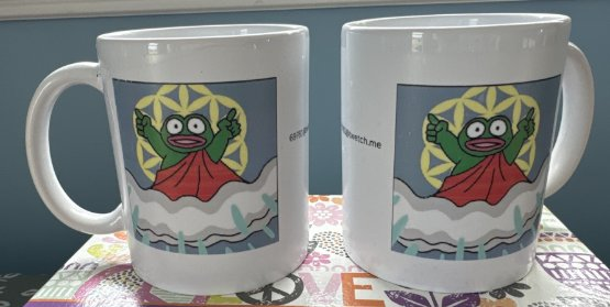 VOLG_DE_DATA's tweet image. Hoe aardig is dit? Iemand heeft als bedankje voor mijn #Twetch promoties een paar koffiekopjes gemaakt met mijn eigen logo als dankjewel. Ben zo dankbaar! 🥲