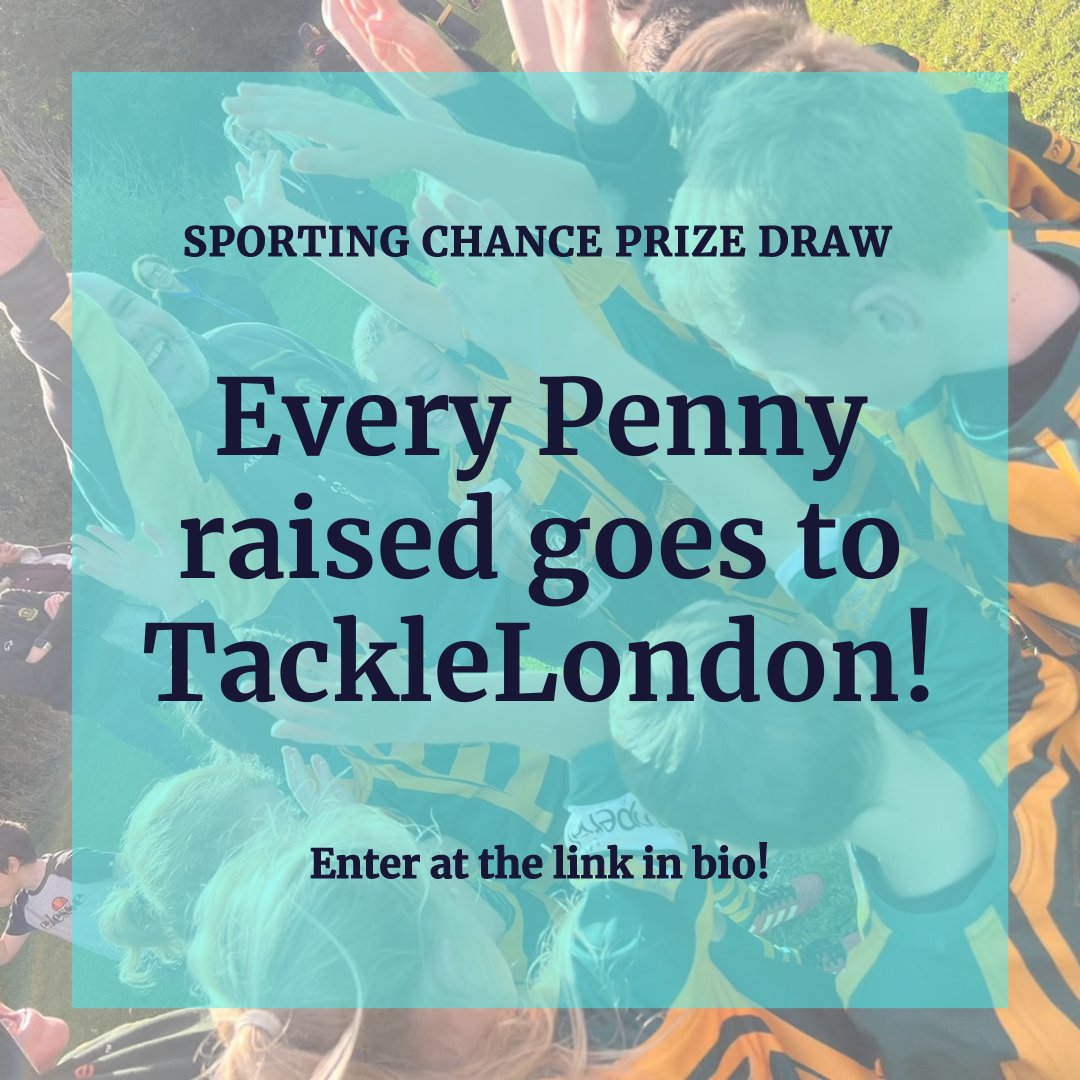 Today is the start of the @SportingDraw, where EVERY PENNY goes to kids at #TackleLondon Enter for just £10 and you could win a once in a lifetime sporting prize! sportingchanceprizedraw.com/charity/atlas-… Your entry helps young Londoners face mental health problems, abuse, bullying, or poverty