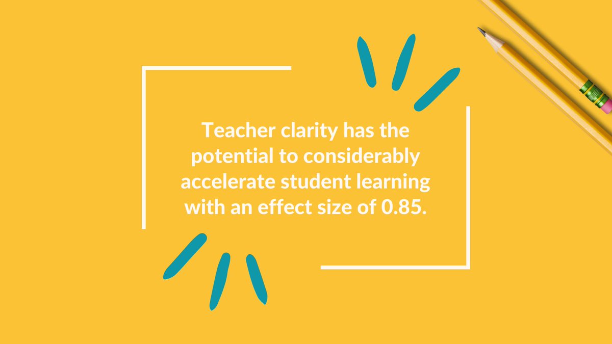 DFISHERSDSU's tweet image. Teacher clarity has the potential to accelerate student learning with an effect size of 0.85, per the latest research. That's incredible growth!

Want to dig further? Explore this free resource from The Teacher Clarity Playbook, 2E: us.corwin.com/docs/default-s…

#TeacherClarity