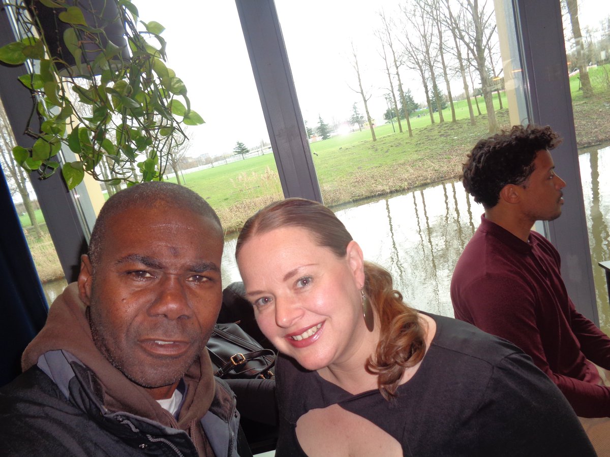 mikewaterval's tweet photo. mikey mike@amsterdamzuidoost@bijlmerparktheater@fatu with pr stategist and human design business coach stephanie aukes 
@StephanieAukes 
#amsterdamnoord 
#amsterdamzuidoost 
#stephanieaukes 
#bijlmerparktheater 
#metalprojector 
#humandesignguide https://t.co/LDKM5P7K39