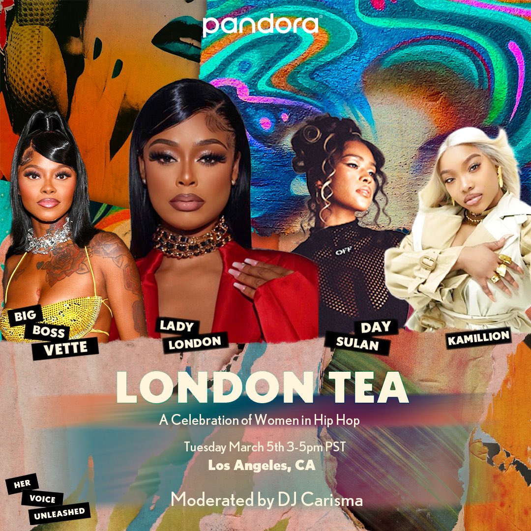 Here is your chance to attend a Pandora Playback with @LadyLondon @BigBossVette @daysulan @itsKaMillion at the @SiriusXM LA Garage in Los Angeles, CA including a Q&A hosted by @DjCarisma on March 5th!  Visit: siriusxm.com/pandoraplaybac… more information and your chance to attend.