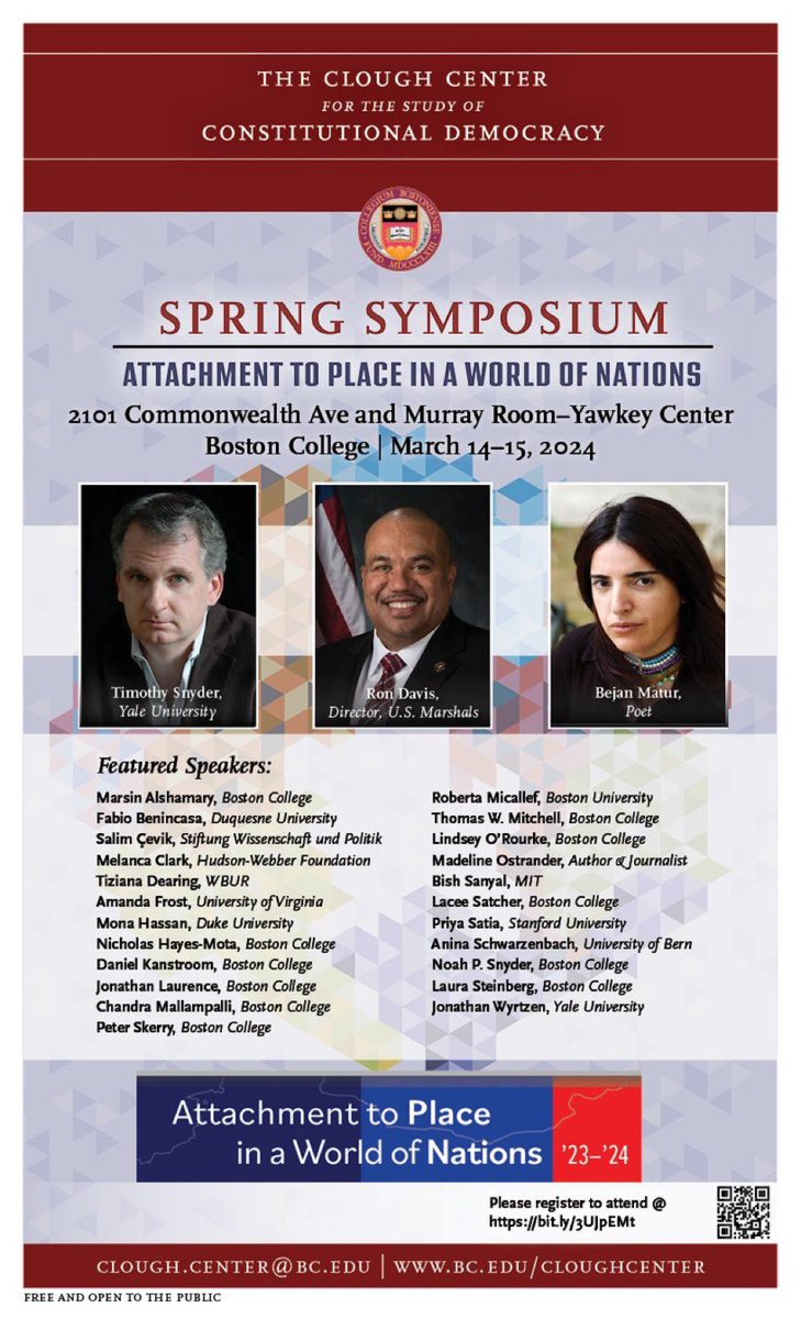 Register here for the Clough Center’s 2024 Spring Symposium on Attachment to a place in a World of Nations bc.edu/bc-web/centers…