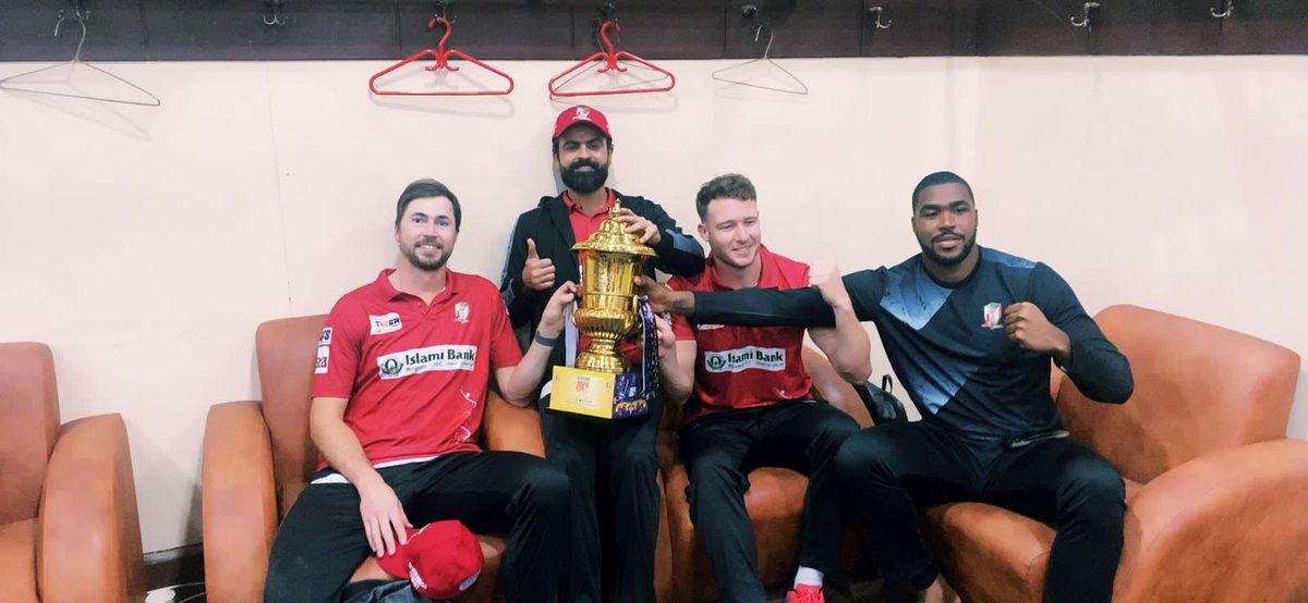 iamAhmadshahzad's tweet photo. Champions of Bangladesh Premier League. Alhamdulillah ♥️

The first title for Barishal after 12 years of wait and 4 finals. So happy to contribute to team's success. Many congrats to @TamimOfficial28 for leading the side so well too 🏆

#FortuneBarishal #SouthernArmy #BPL2024 https://t.co/CFezgM37Gs