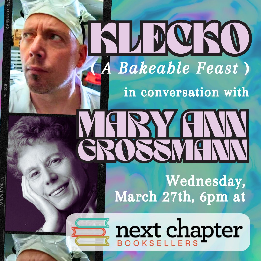 St. Paul bread-baker-poet Klecko will be in conversation with columnist and editor Mary Ann Grossmann on Wednesday, 3/27 at 6pm!! Klecko's latest book is a memoir of baking and writing, 'A Bakeable Feast.' Will there be bread at this meeting of two local legends? Most likely!!