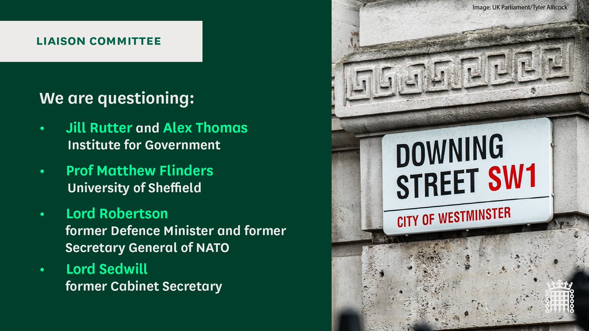 📅 Tomorrow, for our inquiry on strategic thinking in government, we're taking evidence from: Lords Robertson and Sedwill @jillongovt & @AlexGAThomas, @instituteforgov, and Prof Matthew Flinders, @sheffielduni Watch on Parliament Live: parliamentlive.tv/Event/Index/89…