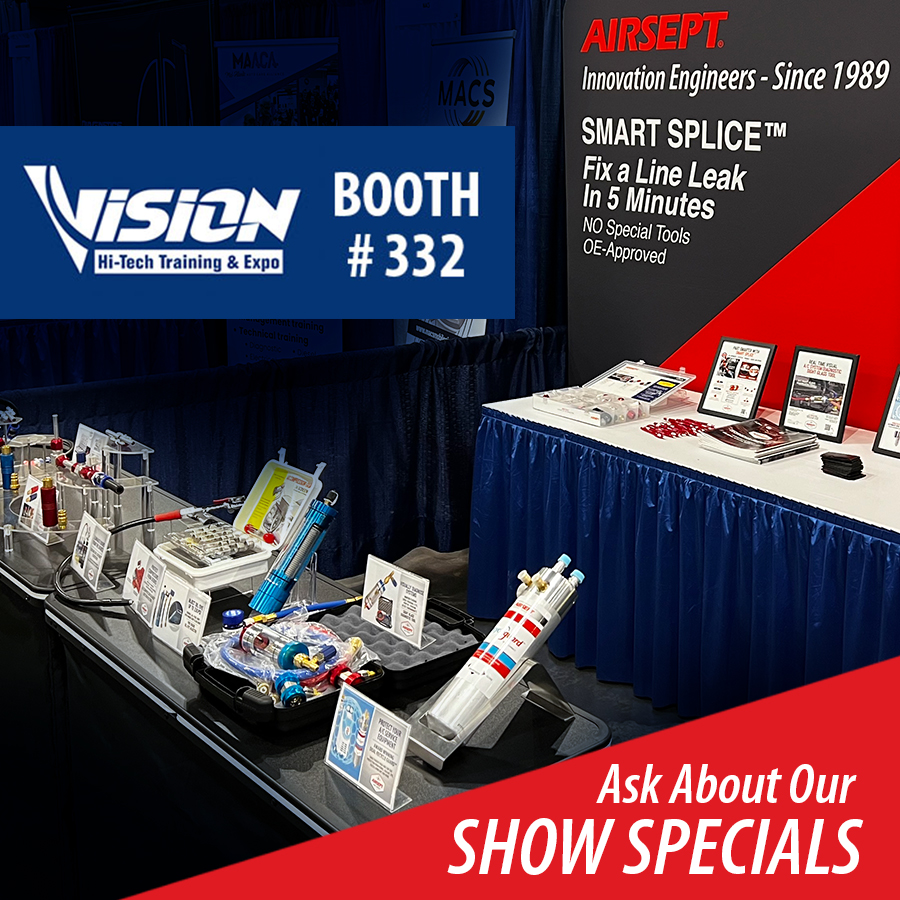 Rev up your repair game with AirSept at booth 332 during VISION Hi-Tech Training and Expo! Explore show specials tailored for Auto Technicians. Stay ahead of the curve with Airsept innovations! #AutoRepair #TechTuesday #Airsept #visionhitech2024 #visionhitech