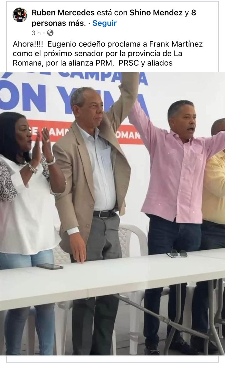 El próximo Senador de la Romana <a href="/FrankMSenador/">FrankMartínezSenador</a> <a href="/Fmartinez26/">Frank Martínez</a> por la alianza <a href="/PartidoPRSC/">Partido Reformista Social Cristiano</a> <a href="/PRM_Oficial/">PRM</a>