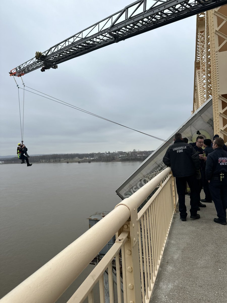 This is why our first responders are heroes. Thank you to <a href="/loukyfire/">Louisville Fire Dept</a> <a href="/LMPD/">LMPD</a>, <a href="/LouMetroES/">Louisville Metro Emergency Services</a> and all those who swiftly responded to an incident on the Second Street bridge where a tractor trailer went off the road. Your bravery is unmatched and we’re grateful for your lifesaving work.