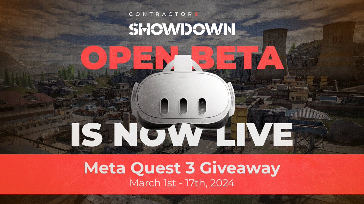 🏆FREE Meta Quest 3 GIVEAWAY! 🏆 To celebrate our Open Beta and thank you for all the support, we're giving away a brand new #MetaQuest3. Follow the instructions and get as many entries as possible. 🔗bit.ly/openbetagiveaw… GL!