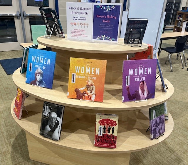 March is the month to celebrate Women's History, new books, and Seuss! Stop in to check out books on any of these topics!