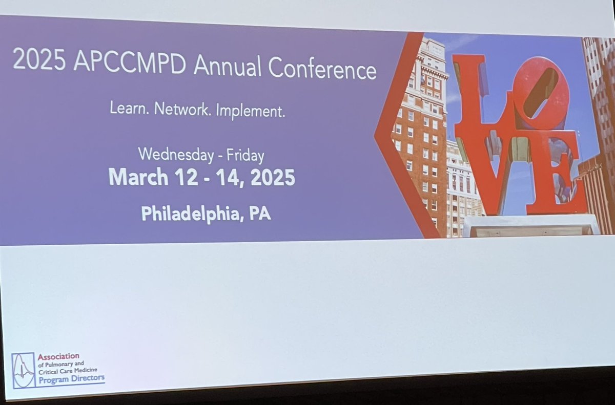 Start planning now! @APCCMPD set for 3/12 to 3/14/2025 in Philadelphia #PCCMMedEd