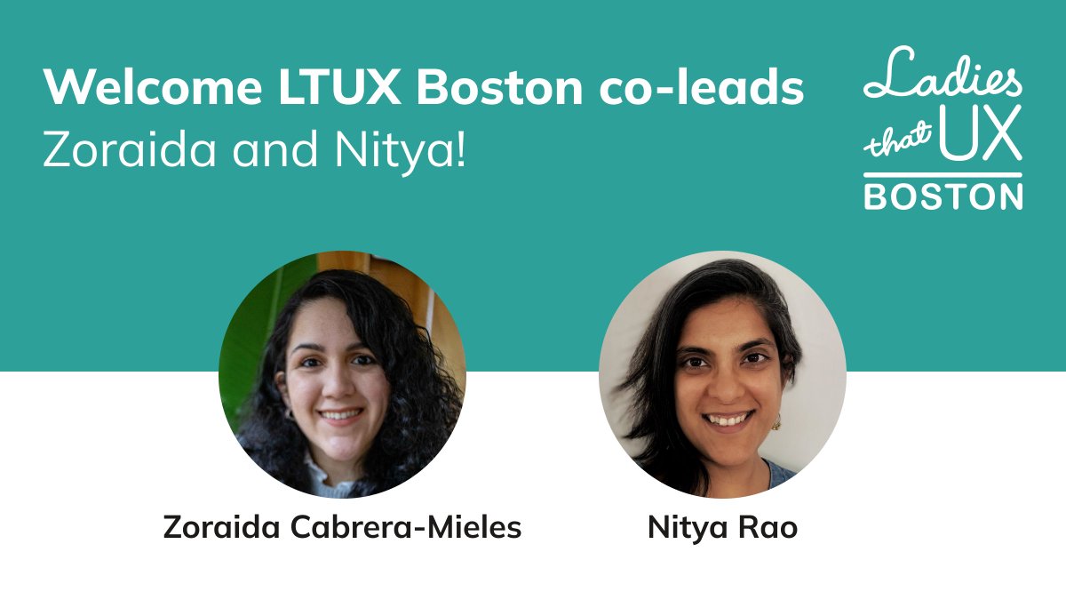 Hello everyone! Happy March 1st 🌸! We'd love to introduce you to the two new co-leaders of LTUX Boston, Nitya Rao and Zoraida Cabrera-Mieles! 🎉🎉🎉 Cheers to the new beginnings and to our supportive #uxdesign community!!! 🥂 #ltuxbos