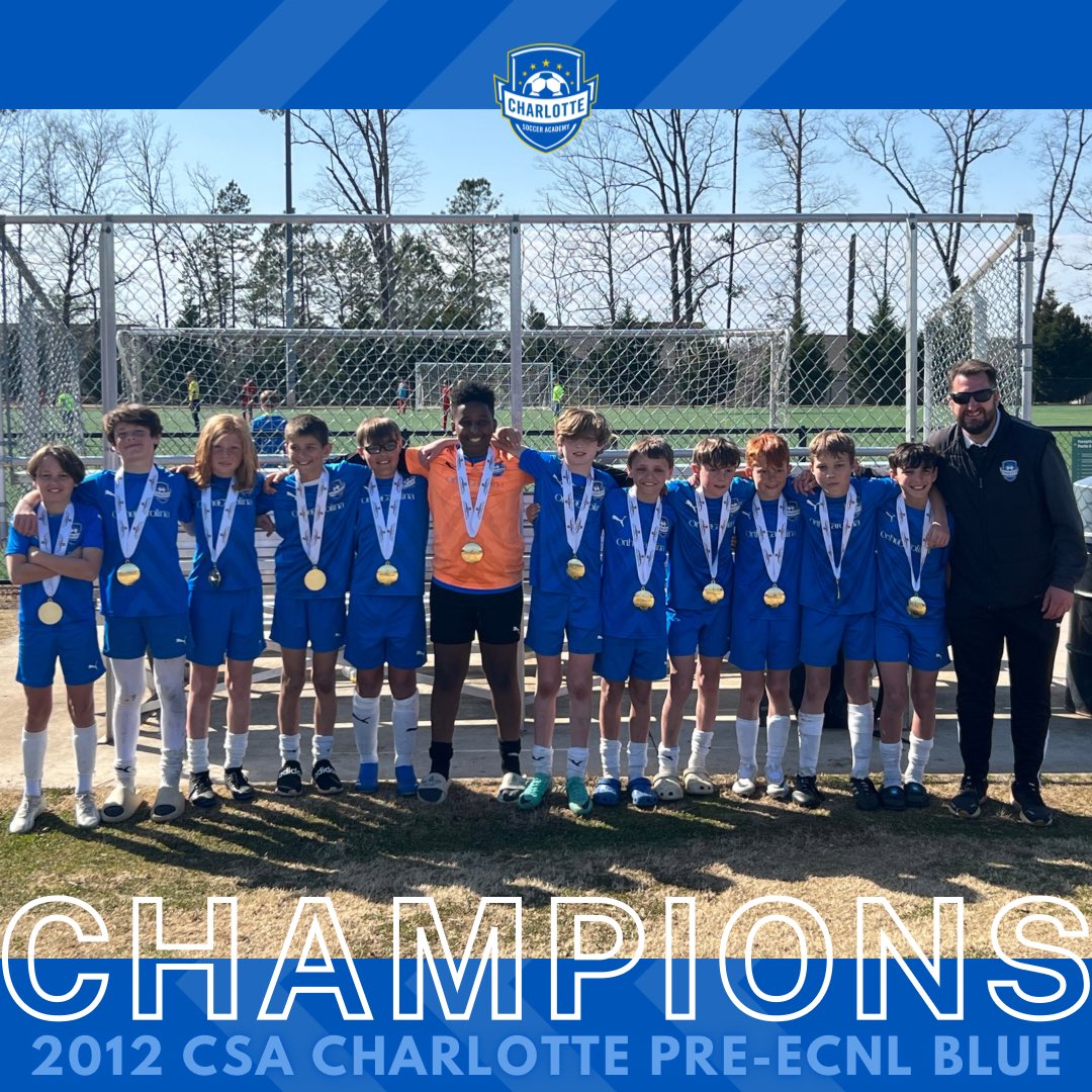 CSA_Soccer's tweet photo. Congratulations to these #champions and #finalists of the Concorde Fire Challenge Cup👏 

🥇12 Charlotte Pre-ECNL Blue
🥇12 Charlotte Pre-ECNL White
🥇13 Charlotte Pre-ECNL White
🥈13 Charlotte Pre-ECNL Blue

#csaproud #csaboys #csaalltheway #charlottesocceracademy https://t.co/qoS2xA5cy8