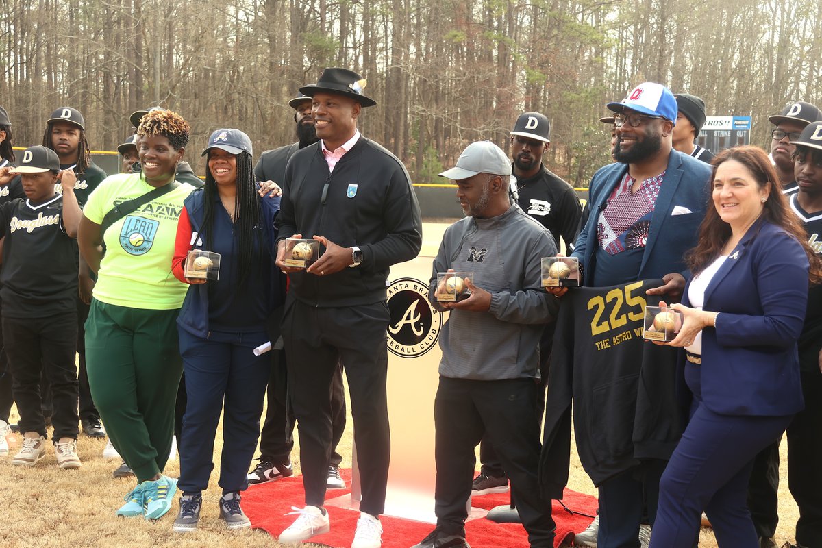 Our deepest gratitude goes to the Atlanta Braves & Truist for refurbishing the baseball & softball fields at Frederick Douglass High School! Your contribution paves the way for a secure environment where dreams can flourish, friendships blossom, and champions emerge.