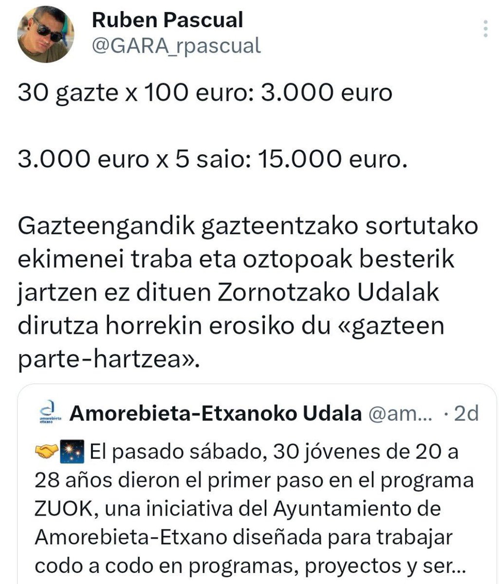 benitinmartin's tweet photo. ZAINDU HERRIKO GAZTEAK @amoretxanoudala https://t.co/RRYQtCj3k6