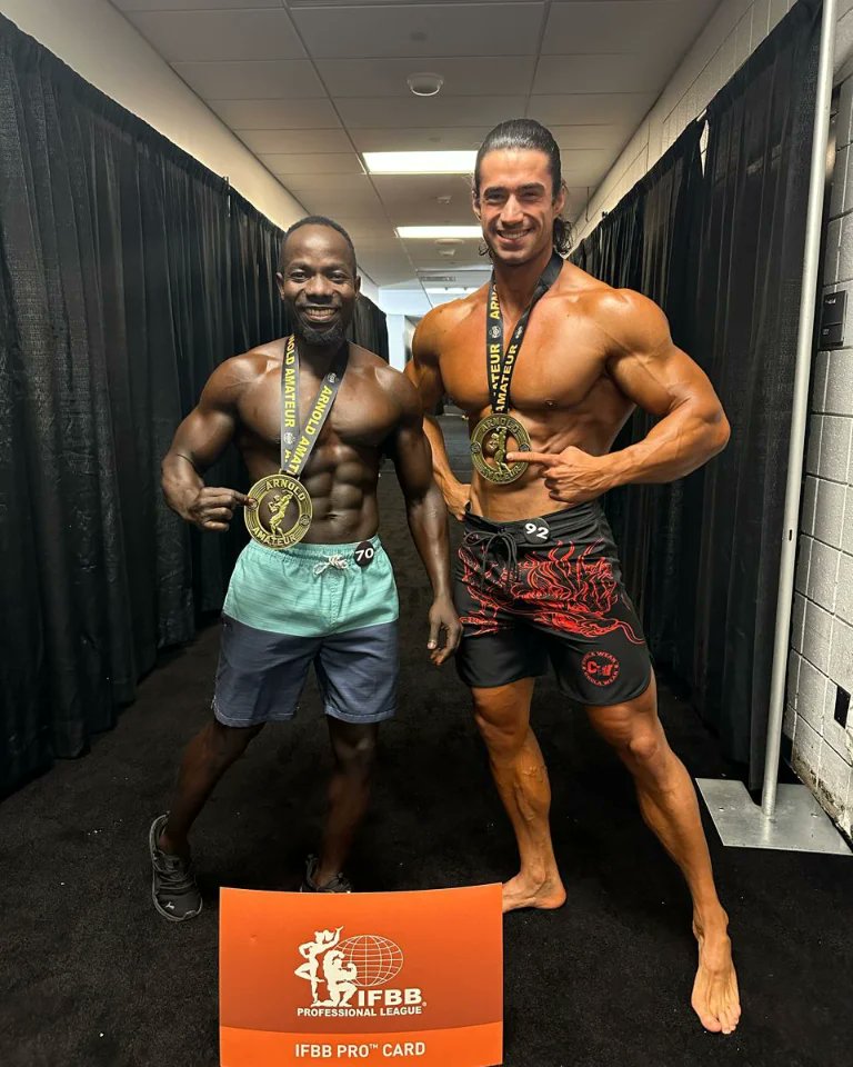 suplexgymtv's tweet photo. Ugandan🇺🇬 Bodybuilder Yakubu Bin Hassan Wins 🏆 2nd Place  At NPC worldwide Arnold Classic Physique Amateur Category  Over 35 Class A 👏 2024  @arnoldsports
#bodybuilding #menphysique #arnoldclassic #npcfigure #X https://t.co/bqYwoGItdy