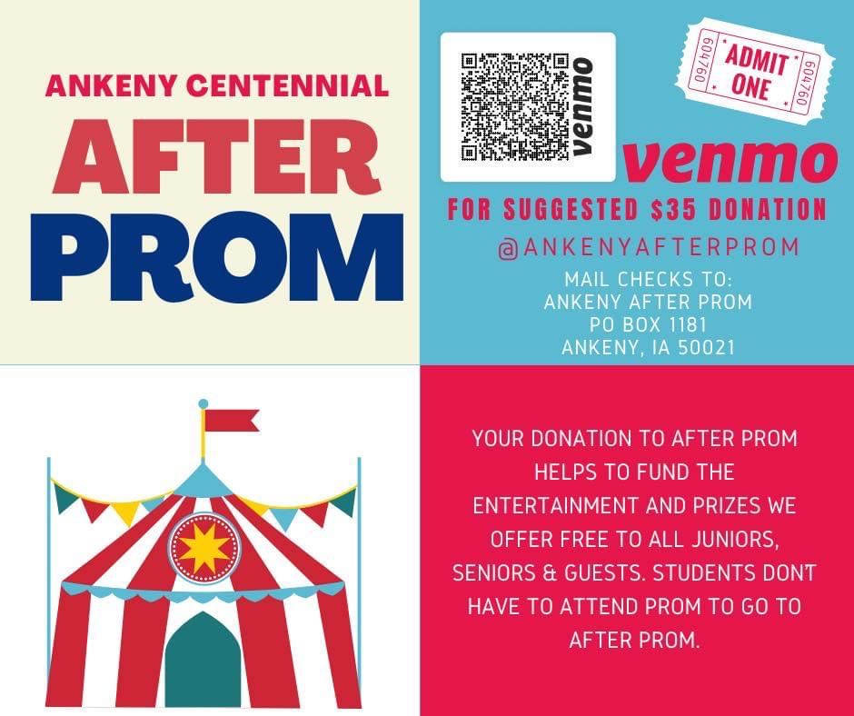 Ankeny Centennial (@ankeny_jaguars) on Twitter photo DONATIONS NEEDED NOW -Parents, don’t wait to donate! 🎟 $
BUSINESS DONATIONS - If you're interested in donating food, prize(s) or sponsoring After Prom, please email afterprom4achs@gmail.com.
#afterprom #donationsneeded #ittakesavillage #businessdonations #prom2024 DONATIONS NEEDED NOW -Parents, don’t wait to donate! 🎟 $
BUSINESS DONATIONS - If you're interested in donating food, prize(s) or sponsoring After Prom, please email afterprom4achs@gmail.com.
#afterprom #donationsneeded #ittakesavillage #businessdonations #prom2024