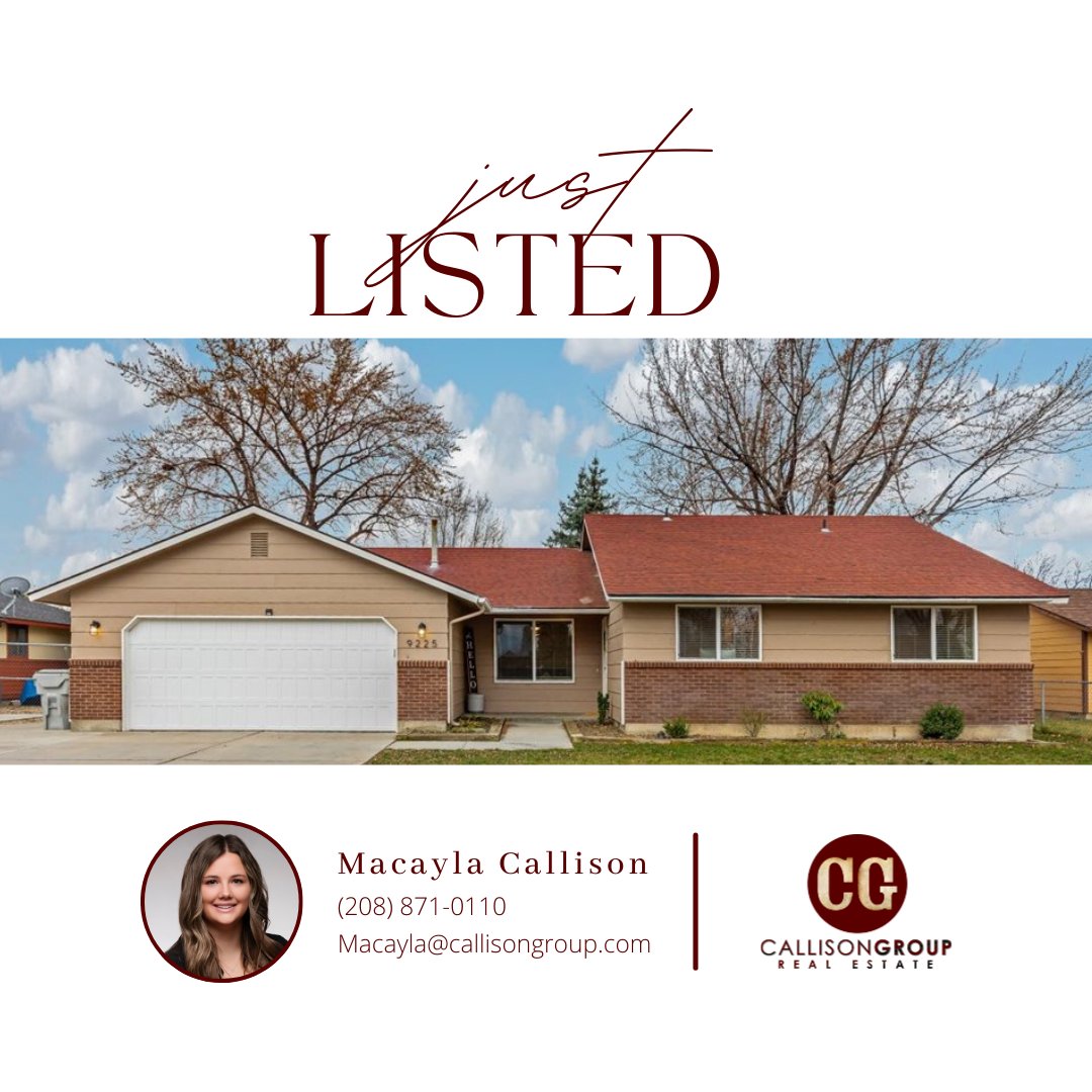 CallisonGroup's tweet image. JUST LISTED! 🏡 📣 

📍 9225 W Irving Street, Boise, ID 83704

🛏  3 Bedrooms  🛁   2 Bathrooms 

This property won’t last!  📣

Call/text listing agent, Macayla Callison
☎️ (208) 871-0110

#callisongrouprealestate #idahorealtor #idahorealestate #justlisted #Macaylacallison