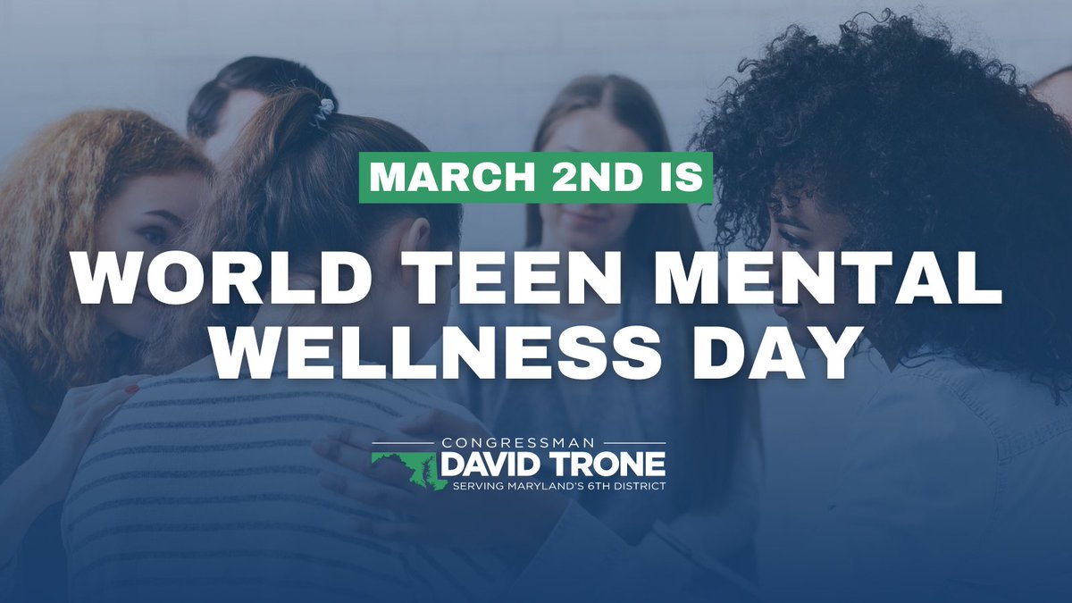 On #WorldTeenMentalWellnessDay, let’s remember that self-care is important. One in five teens suffers from at least one mental health disorder. As the co-chair of the @bmhsudtf, you can count on me to stand up and support our kids in crisis.