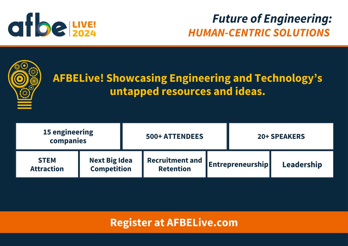 Excited to be a strategic partner of @AFBE_UK AFBELive Conference. Join us and be inspired and learn new ideas on recruiting the best possible talent for your business #STEMdiversity #AFBELive24 ⬇️⬇️⬇️⬇️ afbelive.com/register/ ⬆️⬆️⬆️⬆️ #DiversityinSTEM #engineering