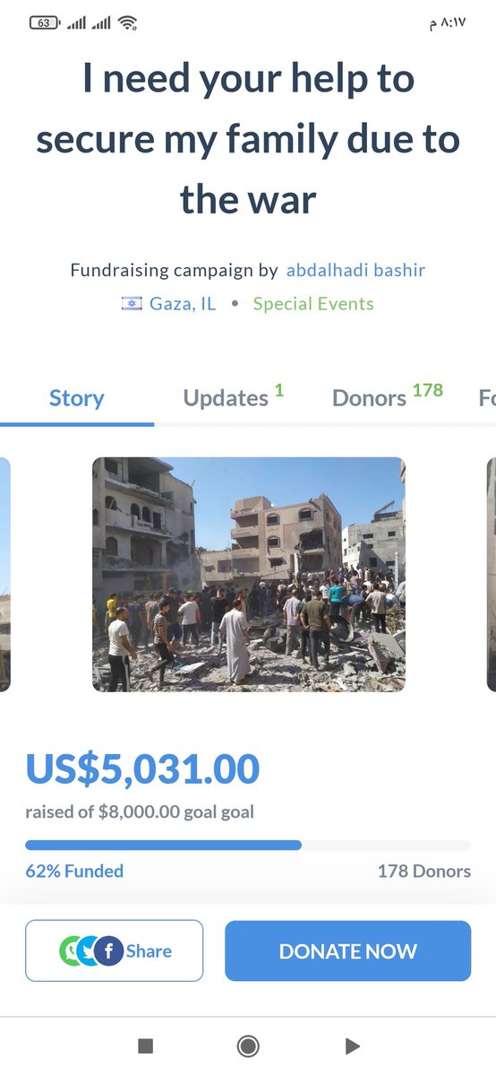 abdelhadi694's tweet photo. Hello, friends! 
I want to thank everyone who has helped me with my campaign so far🙏
I kindly ask for your assistance to reach our full goal before the blessed month of Ramadan, so we can secure food and basic necessities for ourselves and our families
https://t.co/yDwcij7K8N https://t.co/86WxuSDi9p