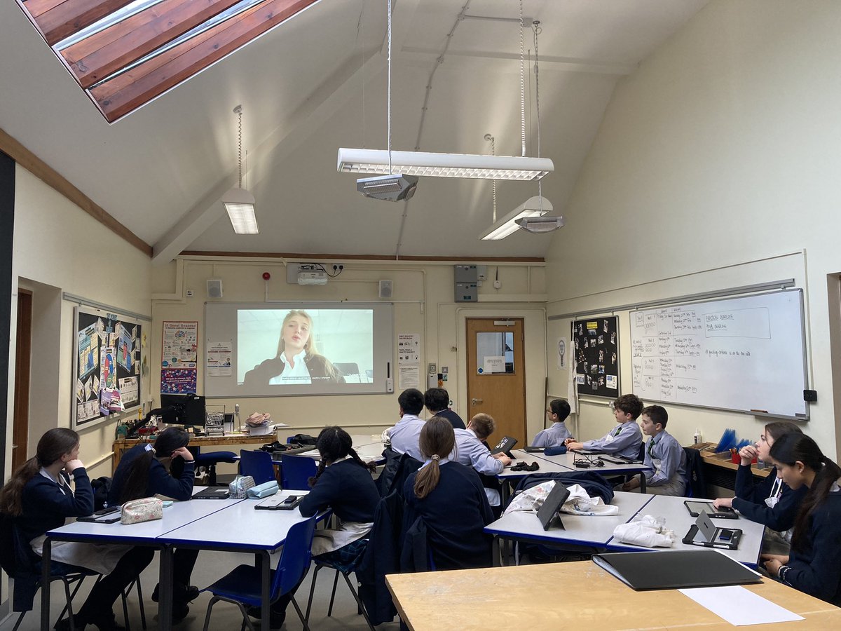 Year 8 Taking time out from the workshop to listen in on the #svitloeducation school world record assembly.  Truly inspiring to hear their stories 🙏🏼 @RHSSuffolk #RHSGlobal