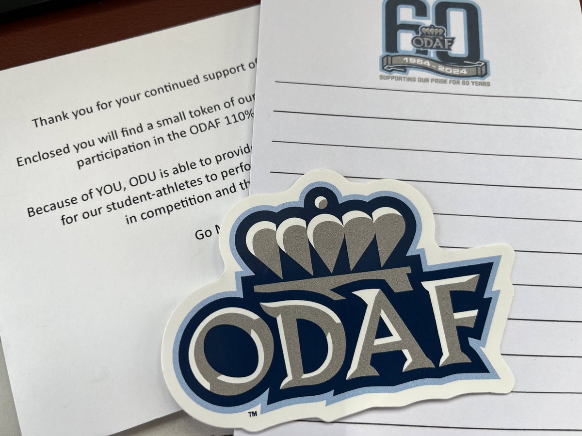 Thanks for the notepad and sticker, @OldDominionAF. Nice simple touch from y’all!