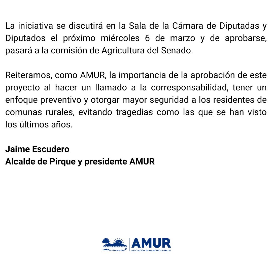 La <a href="/AMUR_CHILE/">Asociación de Municipios Rurales</a> declara lo siguiente: