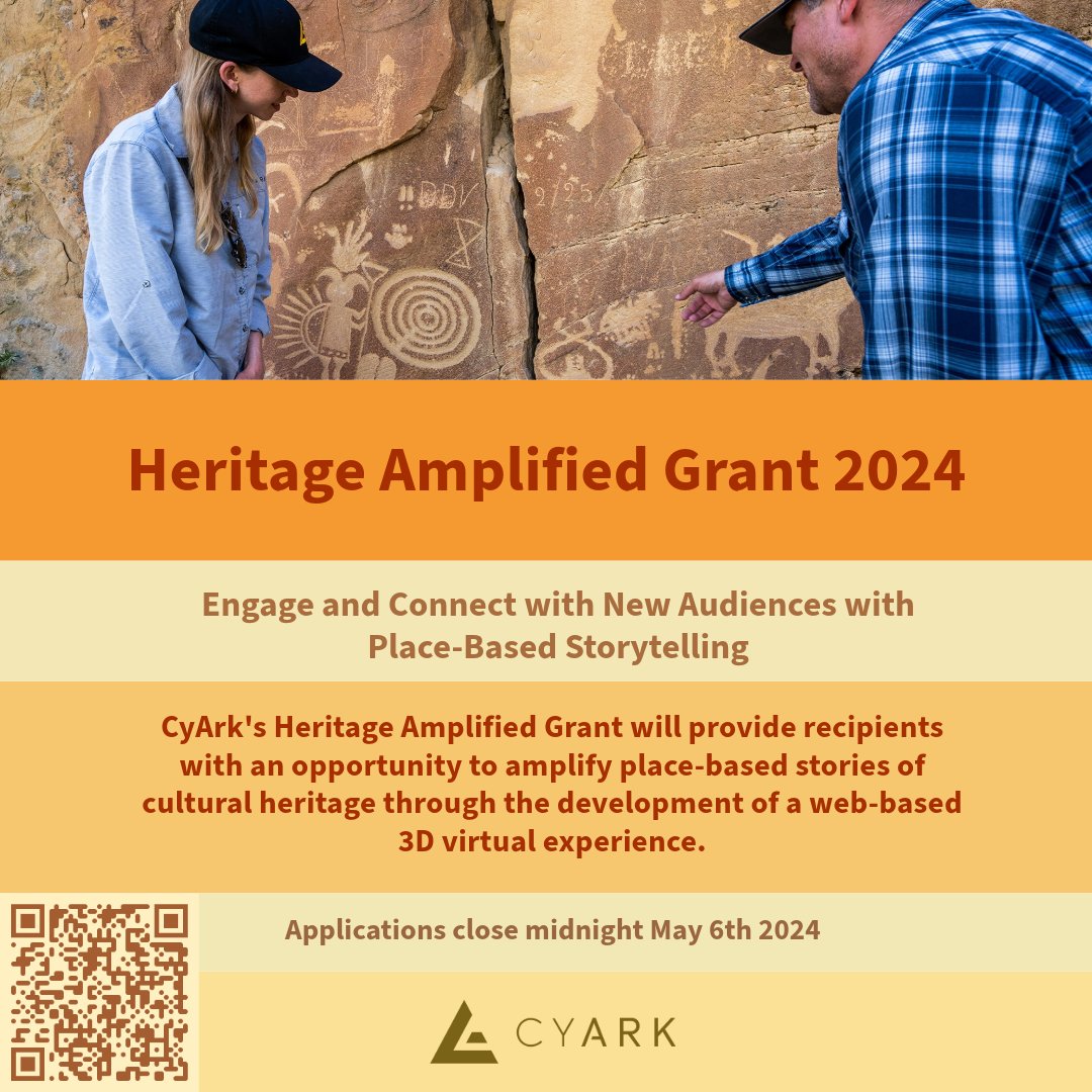 We are excited to announce the Heritage Amplified Grant program - designed to help engage and connect new audiences with the stories of our cultural heritage Learn more about the program - cyark.org/grants/heritag… and explore Tapestry for inspiration - tapestry.cyark.org.