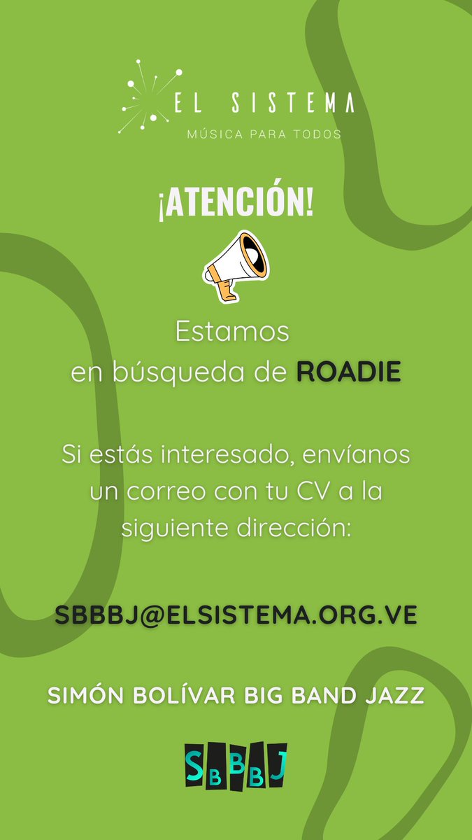 ¡Estamos en búsqueda de roadie! 
Si estás interesado, envíanos tu CV✅️