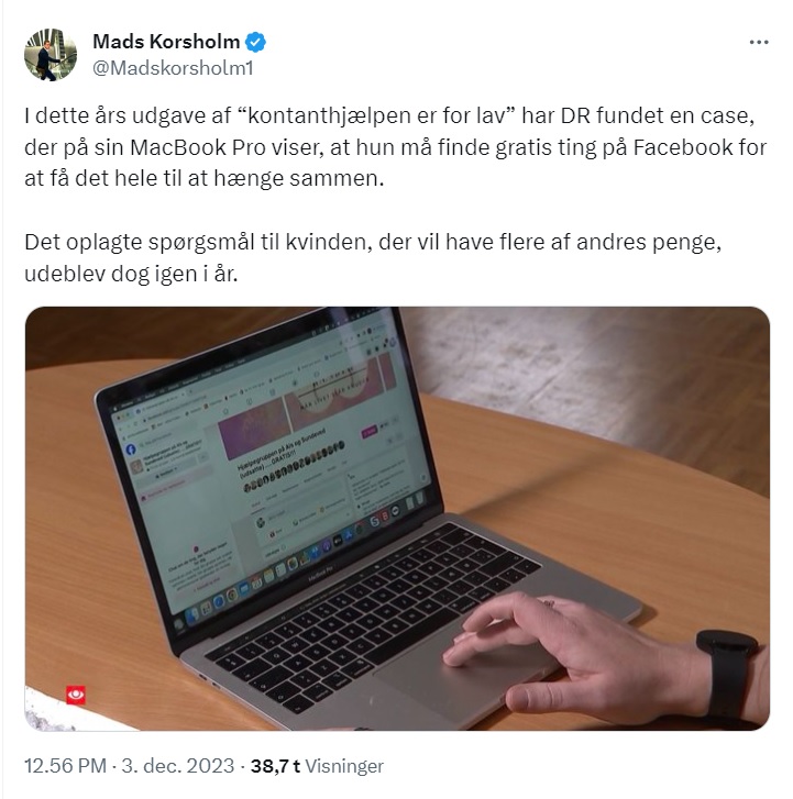 Og andre nyheder:
Mads Korsholm sælger sin MacBook.
#dksocial #dkarbejde #dkpol