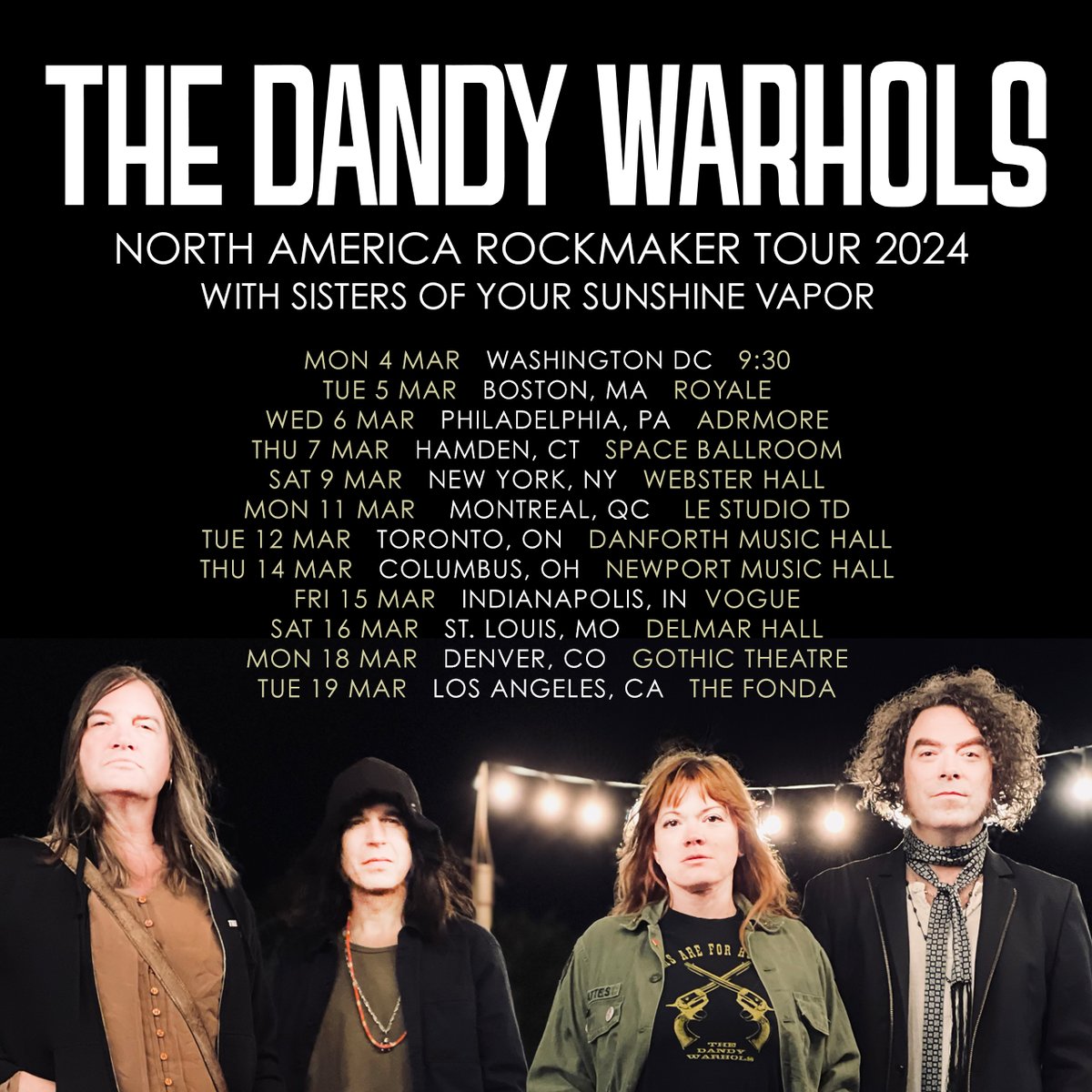 THIS WEEK

MON 11 Montréal <a href="/LeStudioTD/">Le Studio TD</a> 🎟️bit.ly/TDW031124
TUE 12 Toronto <a href="/TheDanforthMH/">Danforth Music Hall</a> 🎟️bit.ly/TDW031224
THU 14 Columbus <a href="/NewportMusicHll/">Newport Music Hall</a> 🎟️bit.ly/TDW031424
FRI 15 Indy <a href="/TheVogue/">The Vogue Theatre</a> 🎟️bit.ly/TDW031524
SAT 16 STL <a href="/DelmarHallstl/">Delmar Hall</a> 🎟️bit.ly/TDW031624