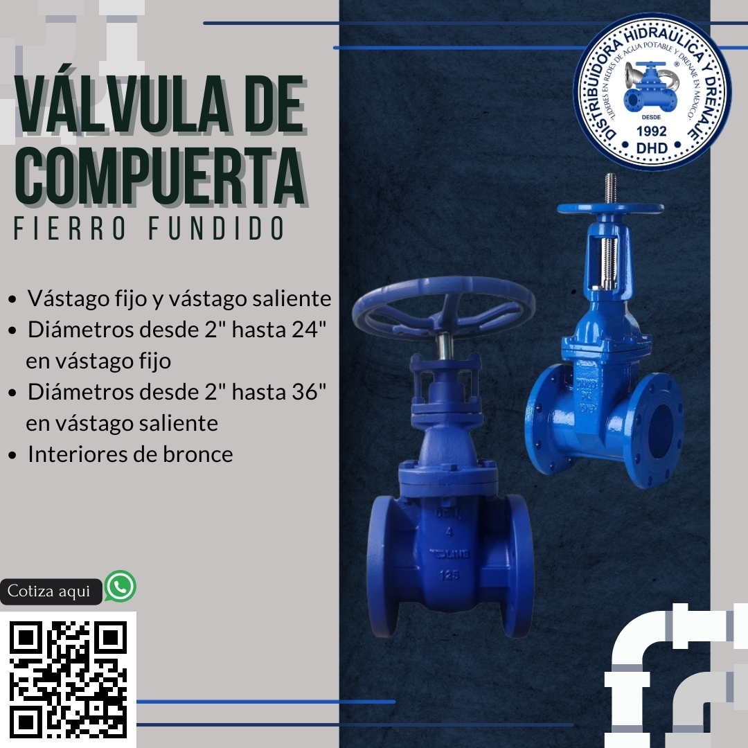 dhhidraulica's tweet image. Le invitamos a explorar nuestra amplia gama en válvulas de Fierro Fundido, diseñadas para satisfacer todas sus necesidades en proyectos de hidráulica y drenaje. #materiales #fundido #compuerta #distribuidorahidraulicaydrenaje #endhd