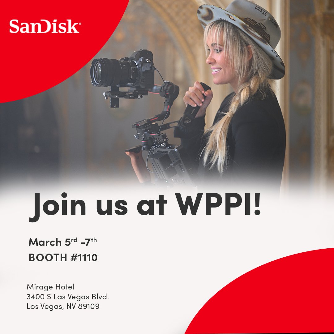 SanDisk is headed to WPPI be sure to stop by our booth! March 5th-7th, Booth #1110 This year SanDisk is a proud sponsor of the @myiconawards for In-Camera Artistry Division. For more information and to watch the events online visit: iconawards.com