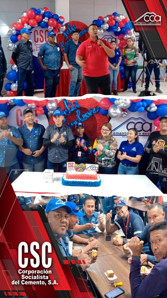 #CerroAzul #1Mar🇻🇪 Con el propósito de garantizarle a la clase trabajadora un buen ambiente laboral, la filial Cerro Azul agasajó a los cumpleañeros del mes de febrero. @NicolasMaduro @delcyrodriguezv #NoPodránConVenezuela #NosotrosVenceremos