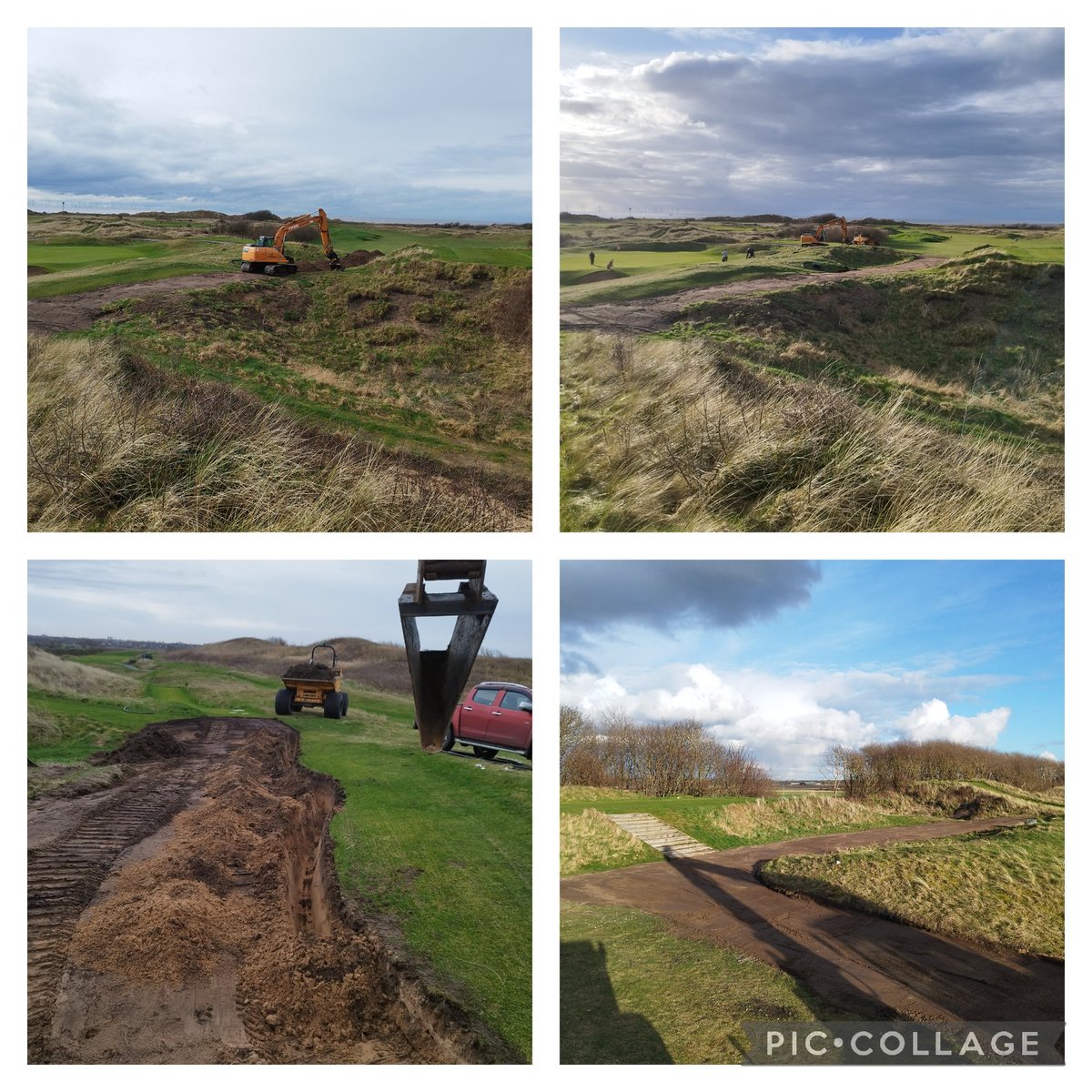 Great progress on grass path work on the 3rd and 13th holes @WestLancsGC this week with @westlancsgreens paths formed and irrigation in the rootzoned with what we screened monday. Even saw an hour or so of sunshine this afternoon 😎