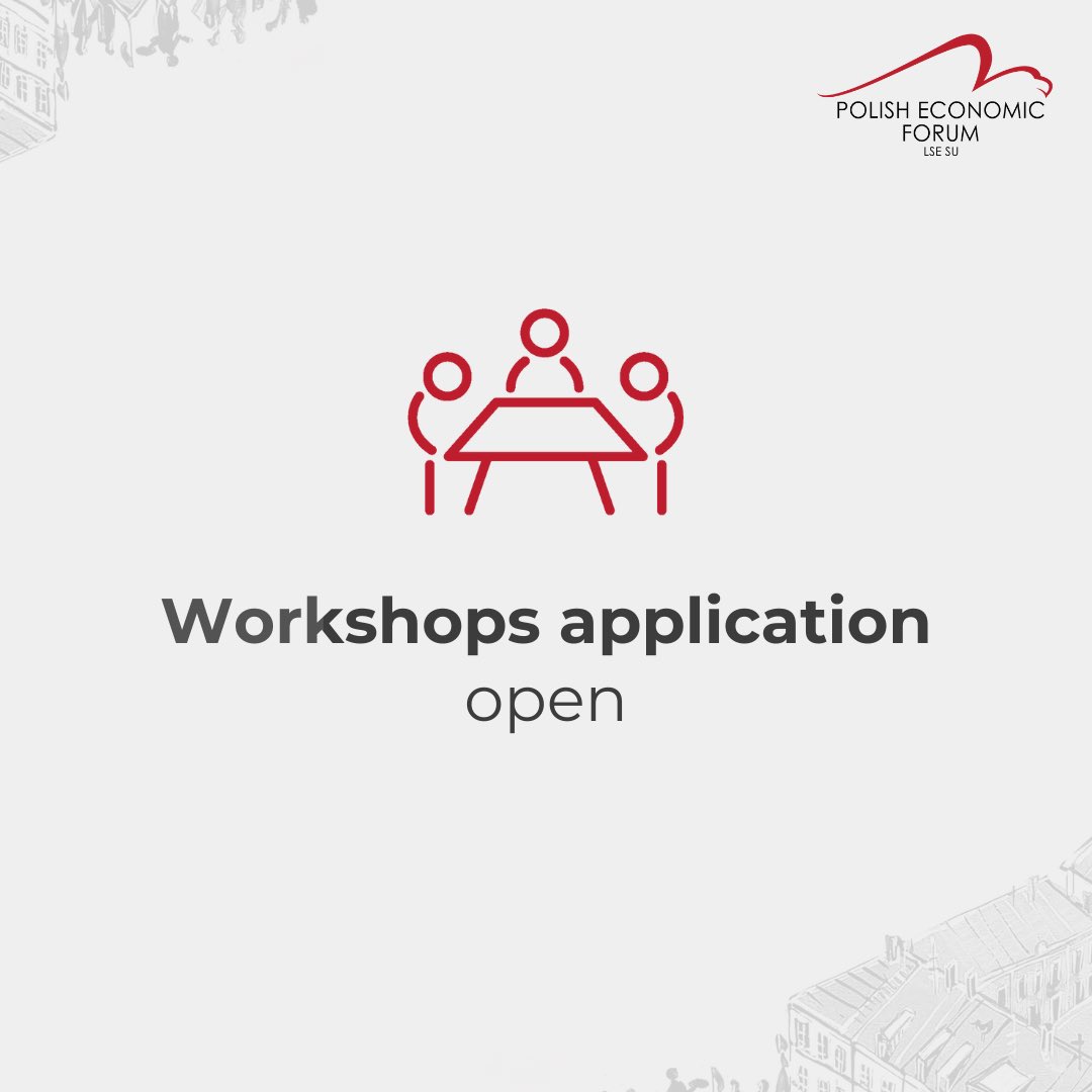 We are pleased to announce that applications for our highly anticipated workshop series are now officially open.

#PEF2024 #PolishEconomicForum  #35YearsOfGrowth #NavigatingTheEconomicTransformation
