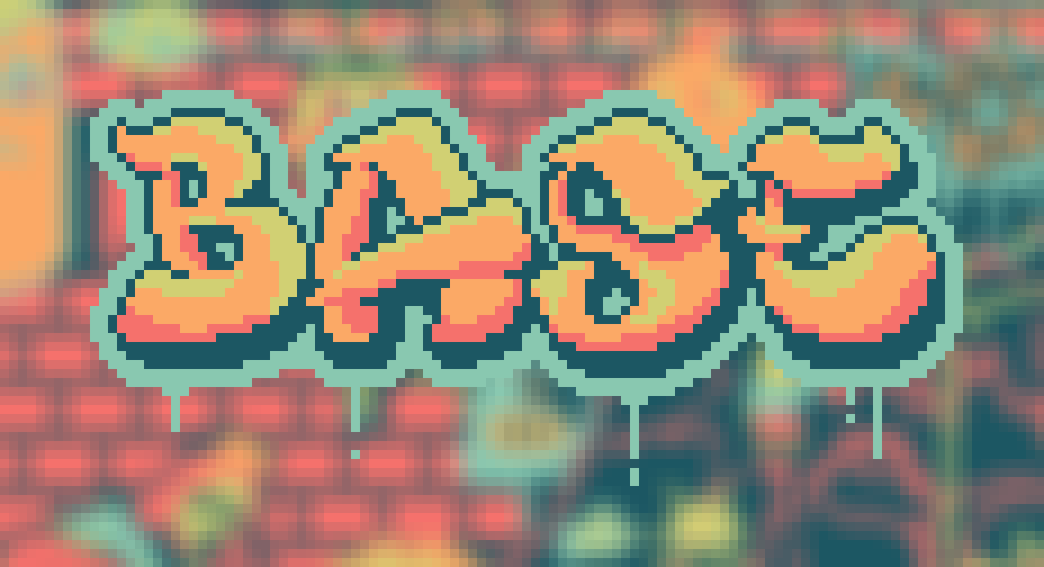 judebuffum's tweet photo. We're painting a giant pixelated "Graffiti Wall" on @basepaint_xyz today. Continuing the spirit of the #BaseHunt I've tagged the wall in the most Based way possible. https://t.co/Rhg2dGYuRb