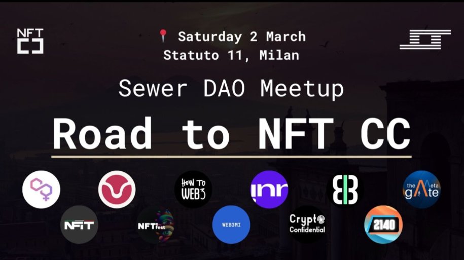 Hey family! ❤️‍🔥 The day has arrived for us to meet in Milan! Get ready for an electrifying meet-up in Milan tomorrow at the Road to NFTCC with @NFT__cc , @sewer_it , and a host of incredible others! Kick-off is at 4pm sharp at Statuto 11 - Milan . #LuganoNFTfest @robertogorini