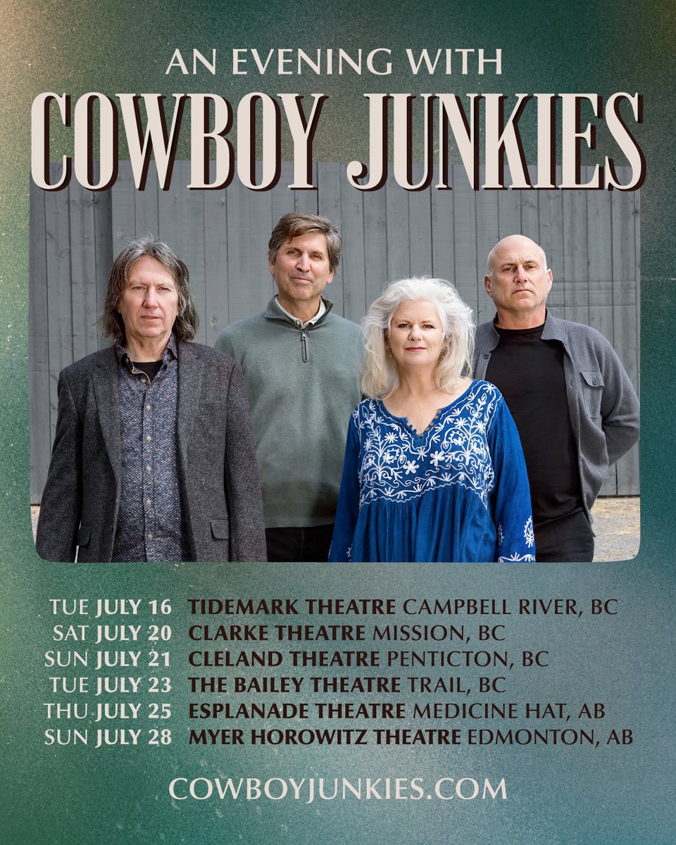New shows just went on sale! We can’t wait to be back home in Canada to play for you. Tickets available at cowboyjunkies.com/tour See you there! #cowboyjunkies #tour