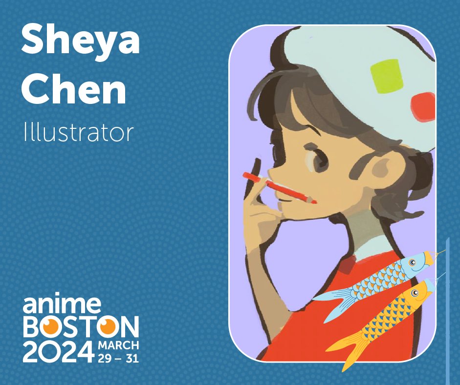 We’re thrilled to have illustrator Sheya Chen (@dingkuang1) as our next Guest of Honor at Anime Boston! Check out her new art book “the Blue Boat” and visit her at table 62 in the Artists’ Alley! bit.ly/AB24_SheyaChen