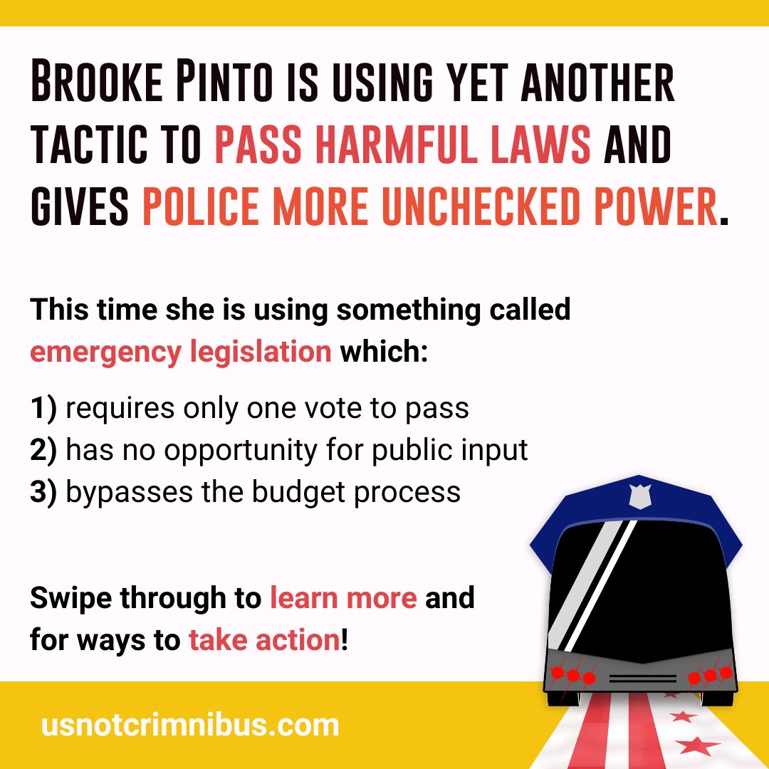 HarrietsDreams's tweet image. ❗️THREAD❗️🚨@CMBrookePinto is trying yet another tactic to push her legislation through, despite clear opposition!🚨This time she&apos;s trying to use EMERGENCY AND TEMPORARY versions of #SecureDC to push through its provisions. We need you to CALL &amp;amp; EMAIL right now! 
#UsNotCrimnibus