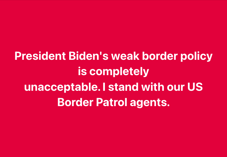 President Biden's weak border policy is destroying our country. I stand with our US Border Patrol agents.
#SupportBorderPatrol #DefendOurBorders