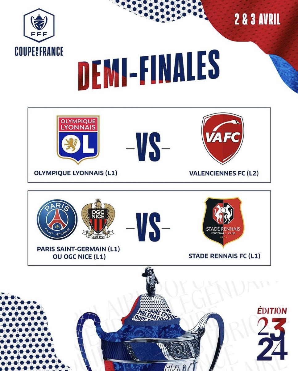 Feuille_2match's tweet photo. Le tirage officiel des demi-finales de la Coupe de France ! 🇫🇷⚽️

#CoupeDeFrance https://t.co/Oymd1hEQBG