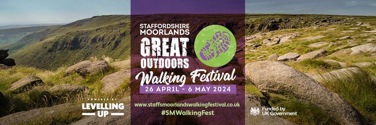 SMWalkingFest's tweet image. The Staffordshire Moorlands Walking Festival returns next month (26th April-6th May), with a huge programme of walks, for all abilities.

Join us for a celebration of walking and the great outdoors.

Everything you need to know is at staffsmoorlandswalkingfestival.co.uk

#SMWalkingFest