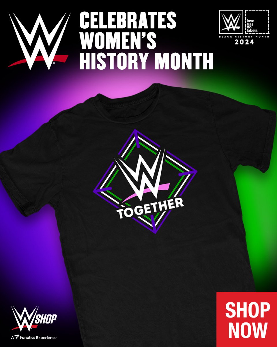 March is Women's History Month, so join @wwe in the celebration and support @LoveHasNo_! 

🔗: wwe-shop.sjv.io/R5q0oR

#WomensHistoryMonth #lovehasnolabels #ad