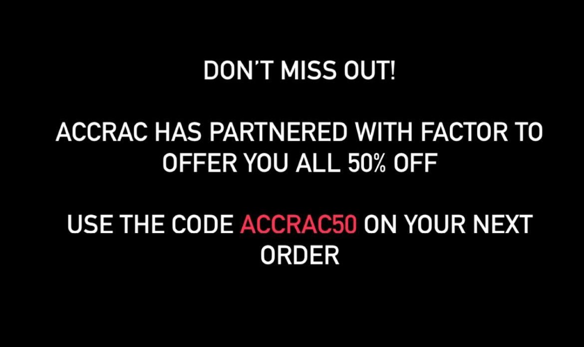 Promo is still active! Use the link below factormeals.com/accrac50